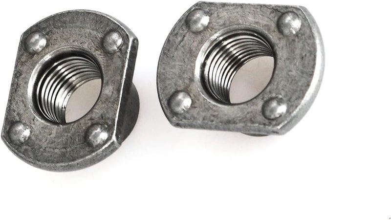 heyous 10pcs Weld Nuts, M12 Tab Base UNC Carbon Steel Machine Screw 4 Projection Silver - Image 4